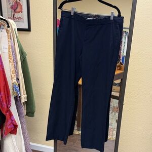 Banana Republic Wide-Leg Navy Trousers